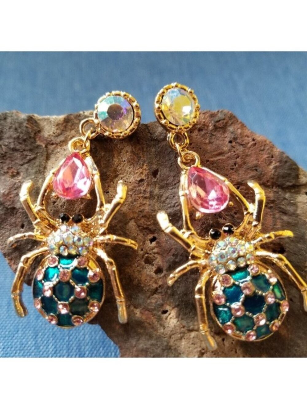 Betsey Johnson Colorful Spider Earrings